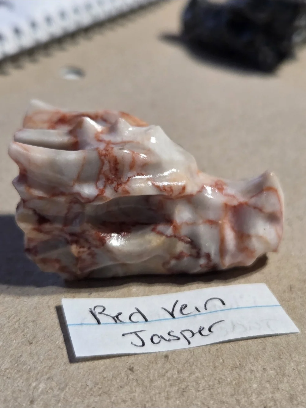 Detailed Red Vein Jasper Crystal Carved Dragon Head Stone Sculpture Decor